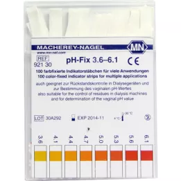PH-FIX Bandelettes indicatrices de pH 3,6-6,1, 100 pces