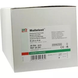 MOLLELAST Bandes 8 cmx4 m stériles en emballage individuel, 20 pces