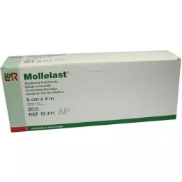 MOLLELAST Bandes 6 cmx4 m blanc, 20 pces