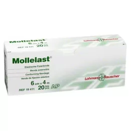 MOLLELAST Bandes 6 cmx4 m blanc, 20 pces