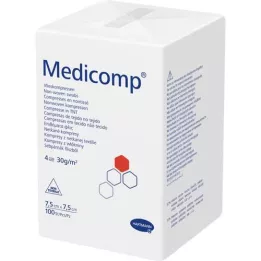MEDICOMP Comp. non tissé non stérile 7,5x7,5 cm 4 plis, 100 pces