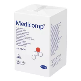 MEDICOMP Comp. non tissé non stérile 7,5x7,5 cm 4 plis, 100 pces