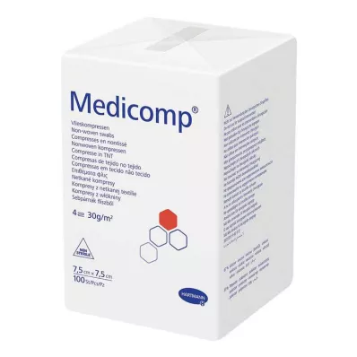 MEDICOMP Comp. non tissé non stérile 7,5x7,5 cm 4 plis, 100 pces