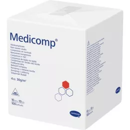 MEDICOMP Comp. non tissé non stérile 10x10 cm 4 plis, 100 pces