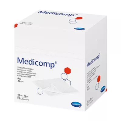 MEDICOMP Comp. non tissé non stérile 10x10 cm 4 plis, 100 pces