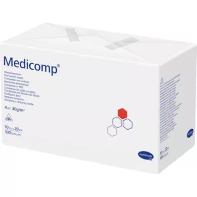MEDICOMP Comp. non tissé non stérile 10x20 cm 4 plis, 100 pces