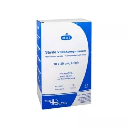 VLIESKOMPRESSEN 10x20 cm stérile 4 fois, 25X2 pces