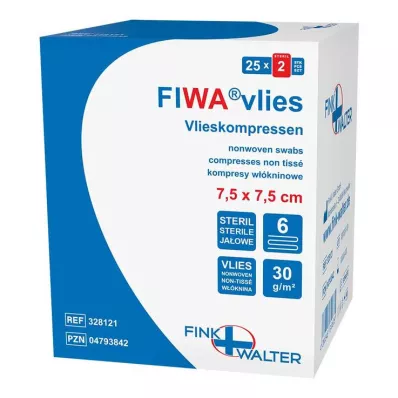 VLIESKOMPRESSEN 7,5x7,5 cm stérile 6 fois, 25X2 pces