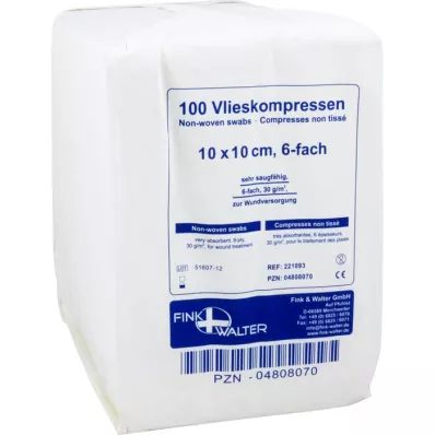 VLIESKOMPRESSEN 10x10 cm non stérile 6 fois, 100 pces