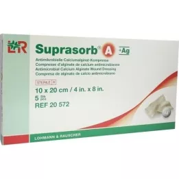 SUPRASORB Compresse dalginate antimicrobien A+Ag 10x20 cm, 5 pces