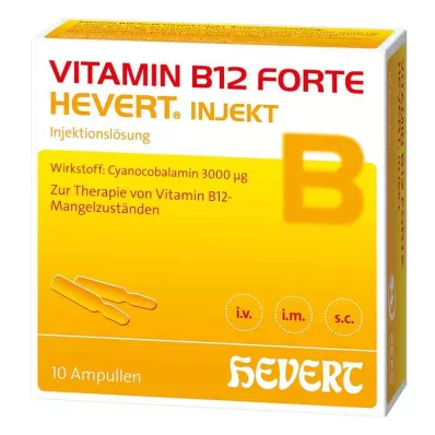 VITAMIN B12 HEVERT forte ampoules injectables, 10X2 ml