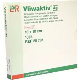 VLIWAKTIV AG Tampon de charbon actif avec argent 10x10 cm, 10 pces