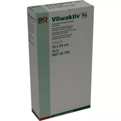 VLIWAKTIV AG Comp. absorbante au charbon actif avec argent 10x20 cm, 10 pces