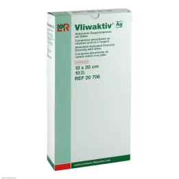 VLIWAKTIV AG Comp. absorbante au charbon actif avec argent 10x20 cm, 10 pces
