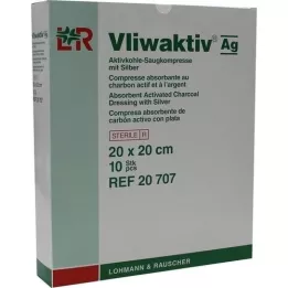 VLIWAKTIV AG Comp. absorbante au charbon actif avec argent 20x20 cm, 10 pces