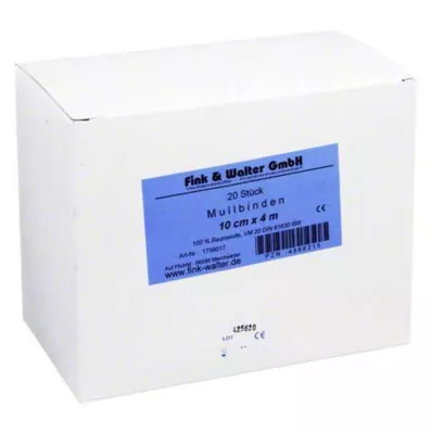 MULLBINDEN 10 cmx4 m 100% coton, 20 pces