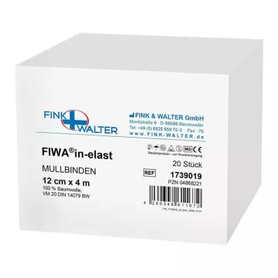 MULLBINDEN 12 cmx4 m 100% coton, 20 pces