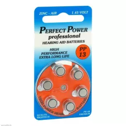 BATTERIEN Power PP13 pour appareils auditifs, 6 pièces