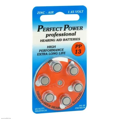 BATTERIEN Power PP13 pour appareils auditifs, 6 pièces BATTERIEN Power PP13 pour appareils auditifs, 6 pièces