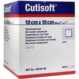 CUTISOFT Compresses non tissées 10x10 cm stériles, 50X2 pces