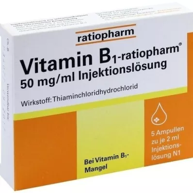 VITAMIN B1-RATIOPHARM 50 mg/ml Liqueur injectable, ampoules de 5X2 ml