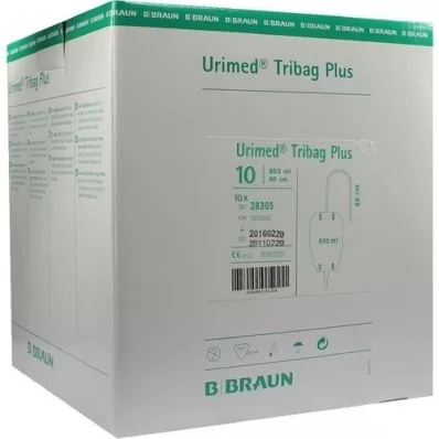 URIMED Tribag Plus Urin jambe 800ml 60cm stérile, 10 pces