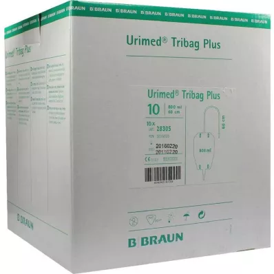 URIMED Tribag Plus Urin jambe 800ml 60cm stérile, 10 pces