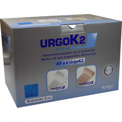 URGOK2 Système de compression 8 cm, tour de cheville 25-32 cm, 6 pces