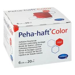 PEHA-HAFT Bande de fixation Color 6 cmx20 m rouge, 1 pc