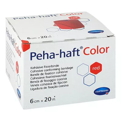 PEHA-HAFT Bande de fixation Color 6 cmx20 m rouge, 1 pc