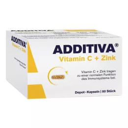 ADDITIVA Vitamine C+Zinc en gélules, paquet promotionnel, 80 gélules
