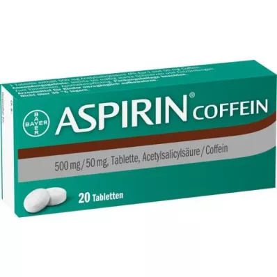 ASPIRIN Comprimés de caféine, 20 pc