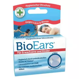 BIOEARS Bouchons doreilles en silicone antimicrobien, 6 pces