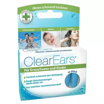 CLEAREARS Bouchons doreille pour lélimination de leau, 10 pces