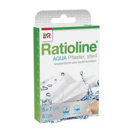 RATIOLINE aqua Pansement de douche Plus 5x7 cm stérile, 5 pces