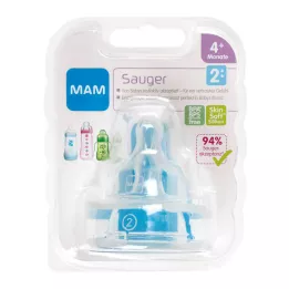 MAM Tétine taille 2 4+ mois silicone, 2 pces