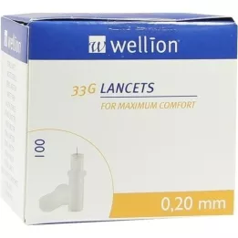 WELLION Lancets 33 G, 100 pièces