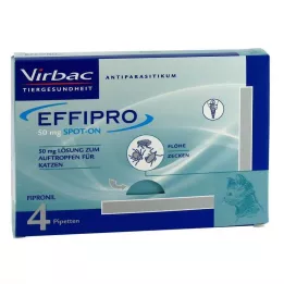 EFFIPRO 50 mg Solution pour gouttes pour chats, 4 pces