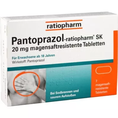 PANTOPRAZOL-ratiopharm SK 20 mg comprimés gastro-résistants, 7 pces