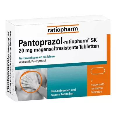 Pantoprazole ratiopharm SK 20 mg comprimés gastro-résistants, 7 pc