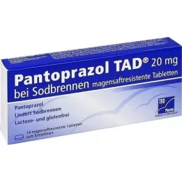 PANTOPRAZOL TAD 20 mg pour brûlures destomac, 14 comprimés