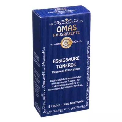 ESSIGSAURE TONERDE Compresses de coton, 5 pces