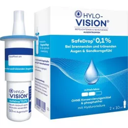 HYLO-VISION Gouttes oculaires SafeDrop 0,1%, 2X10 ml