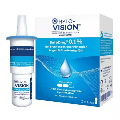 HYLO-VISION Gouttes oculaires SafeDrop 0,1%, 2X10 ml