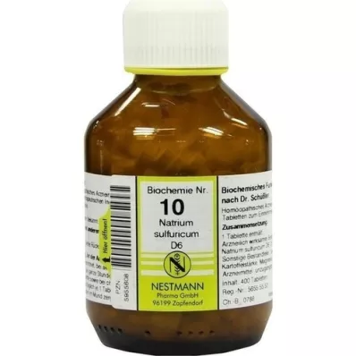 BIOCHEMIE 10 Natrium sulfuricum D 6 comprimés, 400 pc