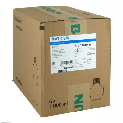 Solution saline 0,9% B.Braun solution de rinçage Ecotainer, 6X1000 ml Solution saline 0,9% B.Braun solution de rinçage Ecotainer, 6X1000 ml