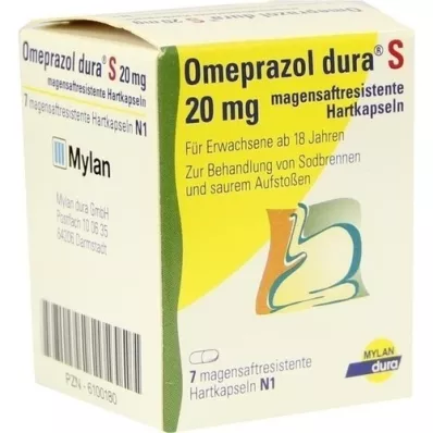 OMEPRAZOL dura S 20 mg gélules gastro-résistantes, 7 gélules