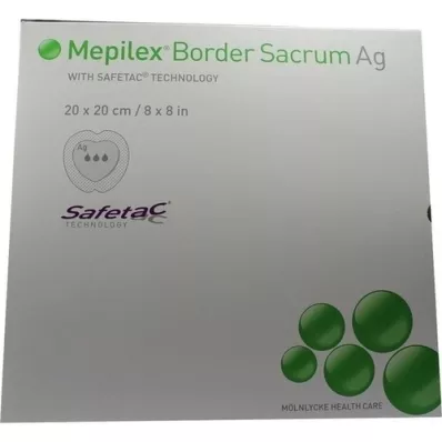 MEPILEX Border Sacrum Ag pansement mousse 20x20 cm stérile, 5 pces