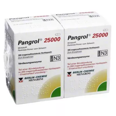 Pangrol 25000 gélules avec peau enrobée gastro-résistante, 200 pièces Pangrol 25000 gélules avec peau enrobée gastro-résistante, 200 pièces