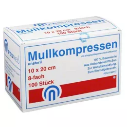 MULLKOMPRESSEN ES 10x20 cm non stérile 8 fois, 100 pces